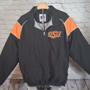 Oklahoma State Cowboys OSU Pullover Jacket Large Black Orange 58 Sports